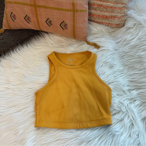 Bandier X Year of Ours Gold Ribbed Sports Bra - Picture 3 of 6